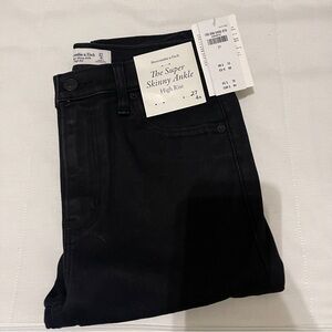 Abercrombie and Fitch black super skinny jeans high rise size 4 27